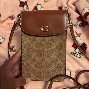 Coach Tan and Brown Crossbody Bag